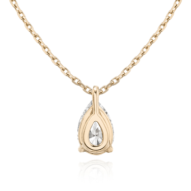 Solitaire Pendant in 18K Rose Gold — back view