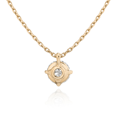 Solitaire Pendant in 18K Rose Gold — back view