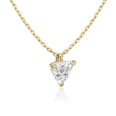 Solitaire Pendant in 18K Yellow Gold — side view