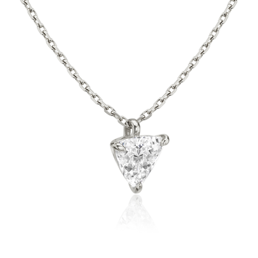 Solitaire Pendant in 18K White Gold — side view
