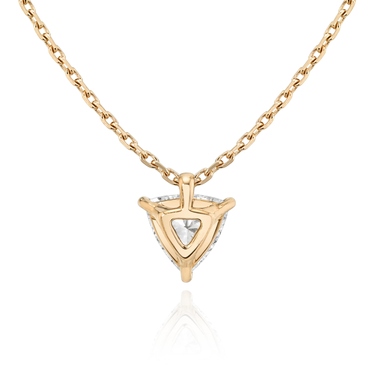 Solitaire Pendant in 18K Rose Gold — back view