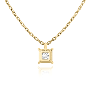 Solitaire Pendant in 18K Yellow Gold — back view
