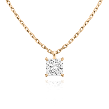 Solitaire Pendant in 18K Rose Gold — front view