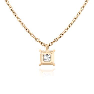 Solitaire Pendant in 18K Rose Gold — back view