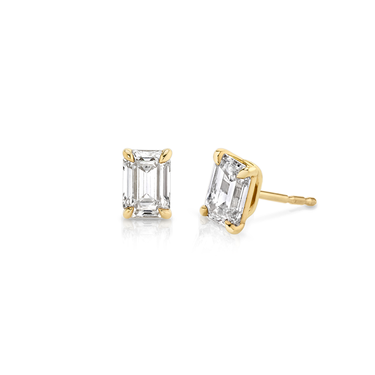 Solitaire Stud in 18K Yellow Gold — three quarter view