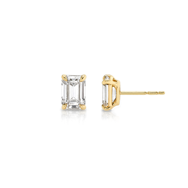 Solitaire Stud in 18K Yellow Gold — side view