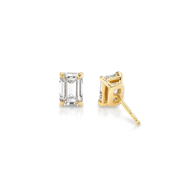Solitaire Stud in 18K Yellow Gold — back view