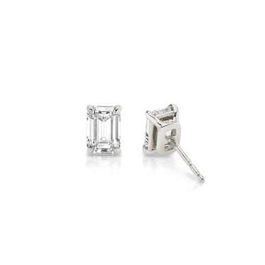 Solitaire Stud in 18K White Gold — back view
