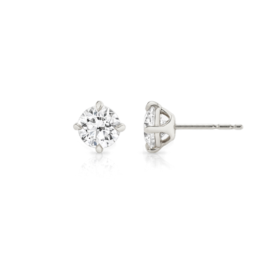 Solitaire Stud in 18K White Gold — side view