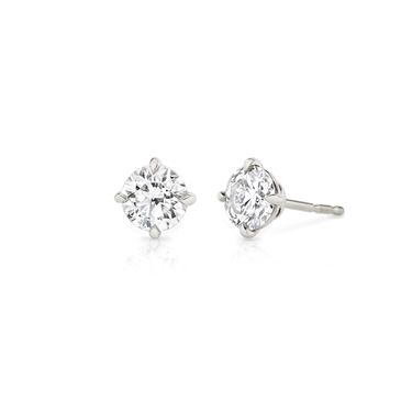 Solitaire Stud in 18K White Gold — three quarter view