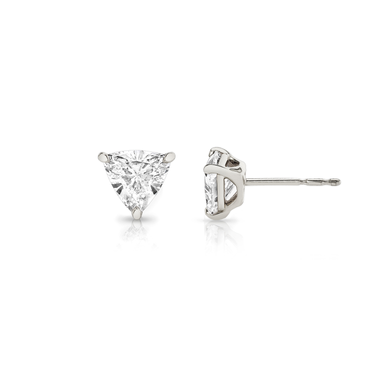 Solitaire Stud in 18K White Gold — side view