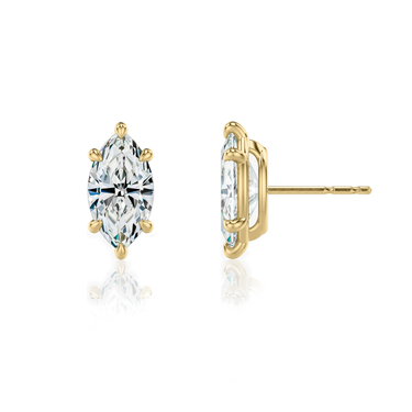 Solitaire Stud in 18K Yellow Gold — side view