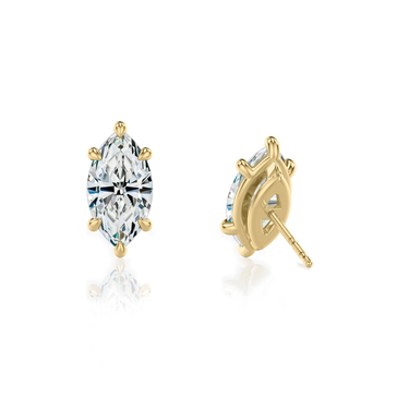Solitaire Stud in 18K Yellow Gold — back view