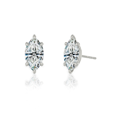 Solitaire Stud in 18K White Gold — three quarter view