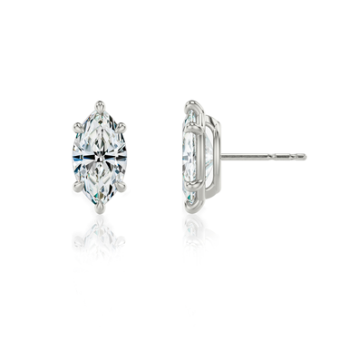 Solitaire Stud in 18K White Gold — side view