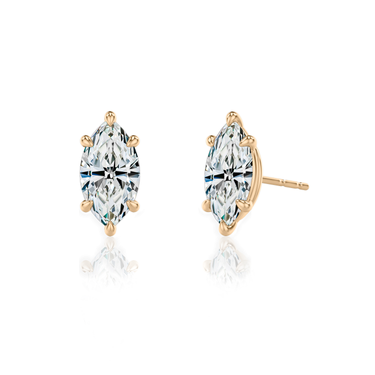 Solitaire Stud in 18K Rose Gold — three quarter view