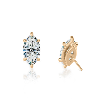 Solitaire Stud in 18K Rose Gold — back view