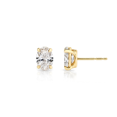 Solitaire Stud in 18K Yellow Gold — side view