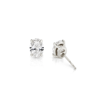 Solitaire Stud in 18K White Gold — back view