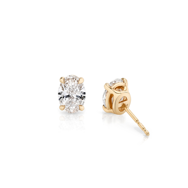 Solitaire Stud in 18K Rose Gold — back view