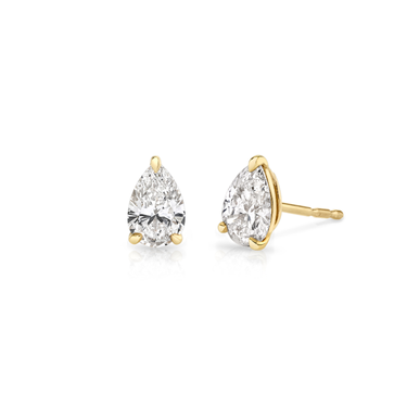 Solitaire Stud in 18K Yellow Gold — three quarter view