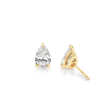 Solitaire Stud in 18K Yellow Gold — back view