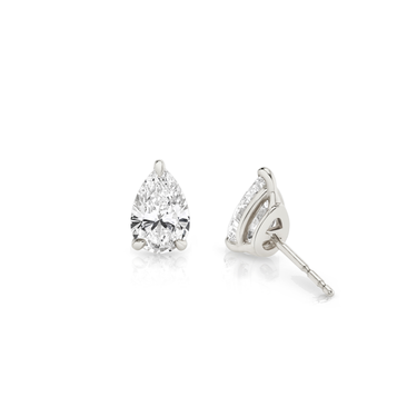 Solitaire Stud in 18K White Gold — back view