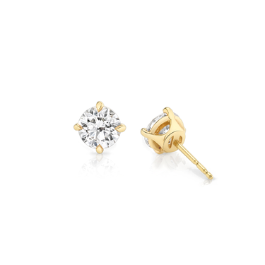 Solitaire Stud in 18K Yellow Gold — back view
