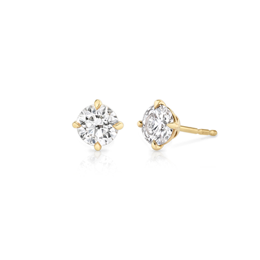 Solitaire Stud in 18K Yellow Gold — three quarter view