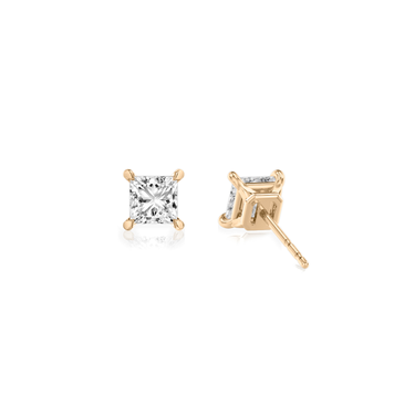 Solitaire Stud in 18K Rose Gold — back view