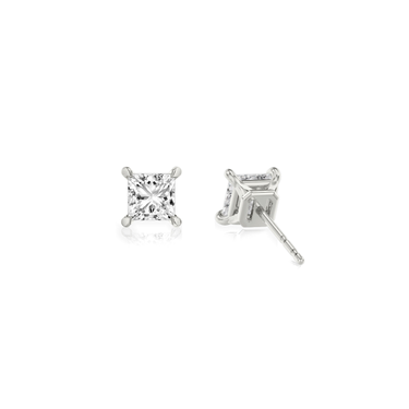 Solitaire Stud in 18K White Gold — back view