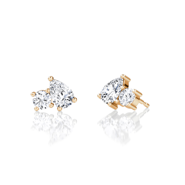 Toi et Moi Stud in 18K Rose Gold — three quarter view