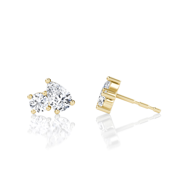 Toi et Moi Stud in 18K Yellow Gold — side view