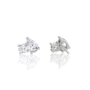 Toi et Moi Stud in 18K White Gold — back view