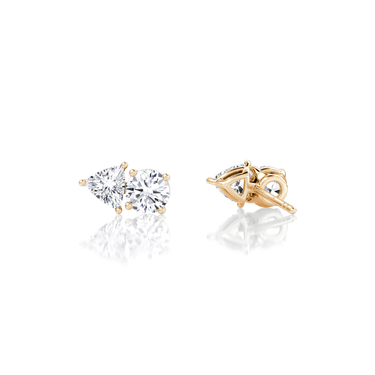 Toi et Moi Stud in 18K Rose Gold — back view