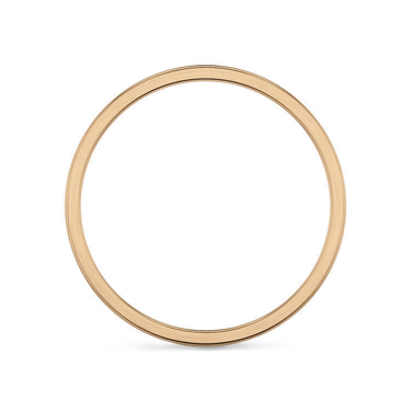 Just Brilliant 2mm Brushed Flat Wedding Band in 18K Rose Gold, profile view