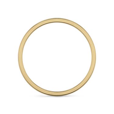 Just Brilliant 2mm Brushed Flat Wedding Band in 18K Yellow Gold, profile view