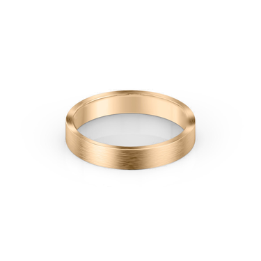 Just Brilliant 4mm Brushed Flat Wedding Band in 18K Rose Gold, front view