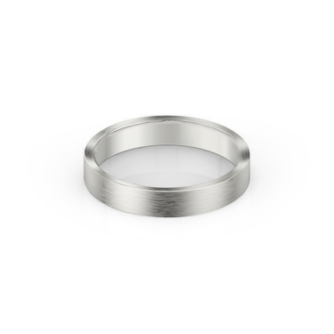 Just Brilliant 4mm Brushed Flat Wedding Band in 18K White Gold, front view