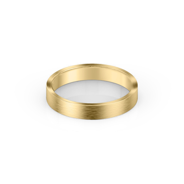 Just Brilliant 4mm Brushed Flat Wedding Band in 18K Yellow Gold, front view