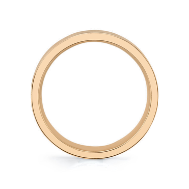 Just Brilliant 6mm Brushed Flat Wedding Band in 18K Rose Gold, profile view