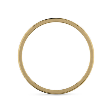 Just Brilliant 2mm Brushed Round Wedding Band in 18K Yellow Gold, profile view