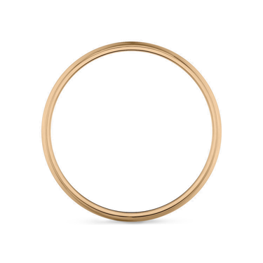 Just Brilliant 4mm Brushed Round Wedding Band in 18K Rose Gold, profile view