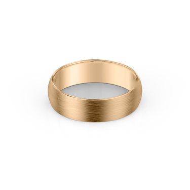 Just Brilliant 6mm Brushed Round Wedding Band in 18K Rose Gold, front view