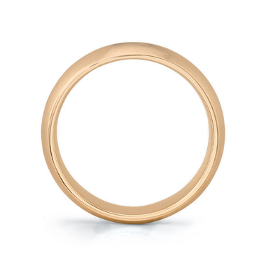 Just Brilliant 6mm Brushed Round Wedding Band in 18K Rose Gold, profile view