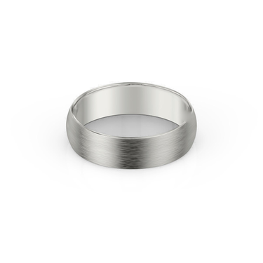 Just Brilliant 6mm Brushed Round Wedding Band in 18K White Gold, front view