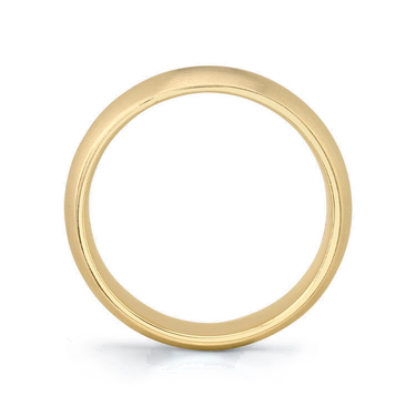 Just Brilliant 6mm Brushed Round Wedding Band in 18K Yellow Gold, profile view