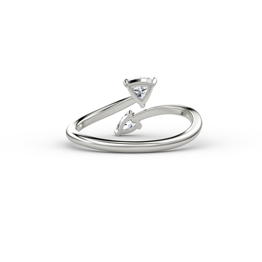Just Brilliant Bypass Cuff ring in 18K White Gold, back view
