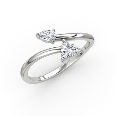 Just Brilliant Bypass Cuff ring in 18K White Gold, upright view