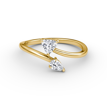 Just Brilliant Bypass Cuff ring in 18K Yellow Gold, front view